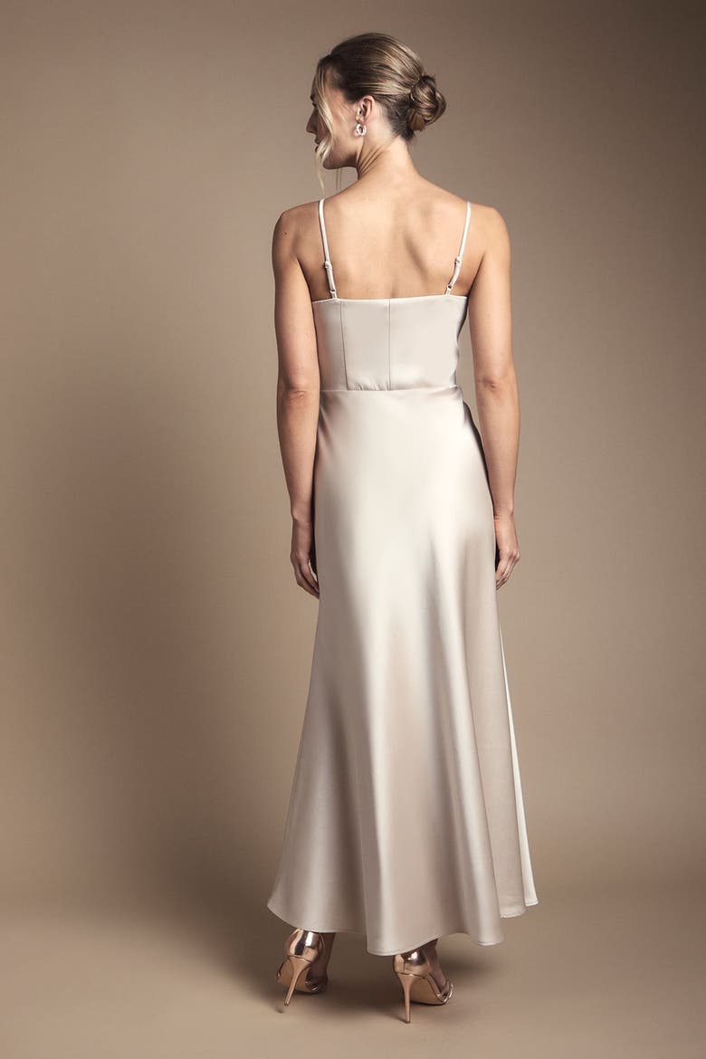 Strappy Maxi Bridesmaid Dress, Alternate, color, Champagne