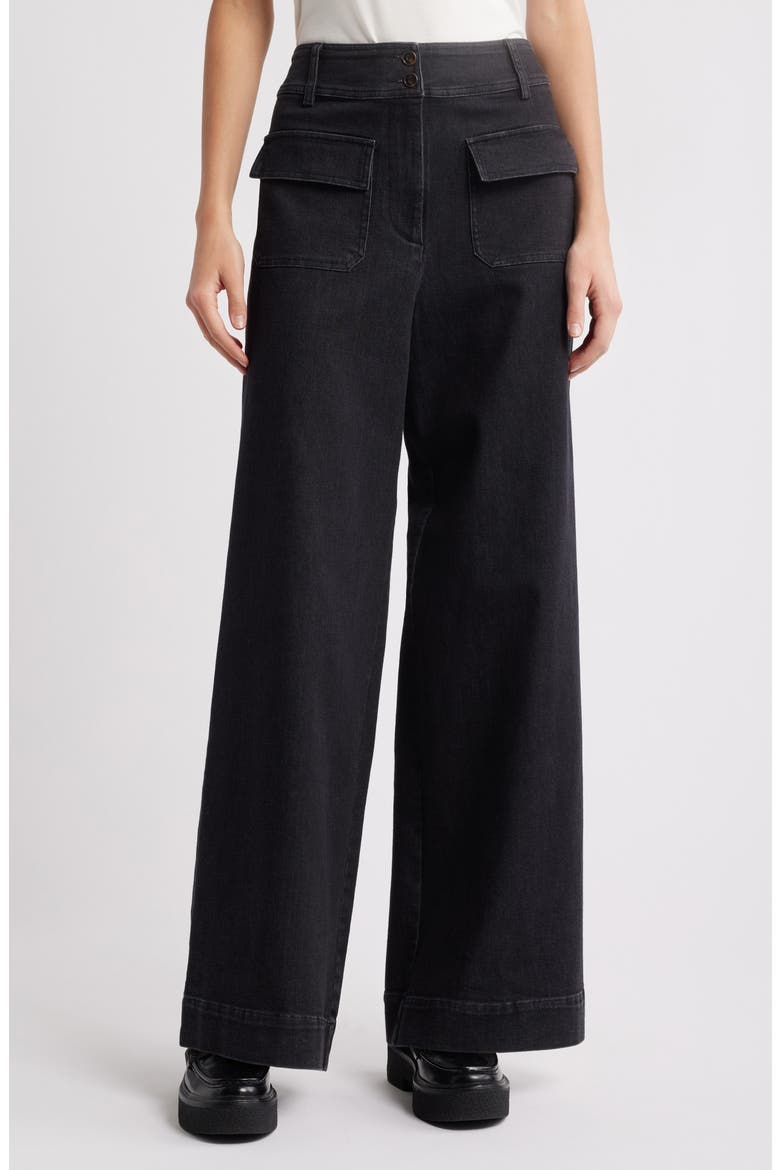 Manhattan Wide Leg Jeans, Main, color, DENIM BLACK