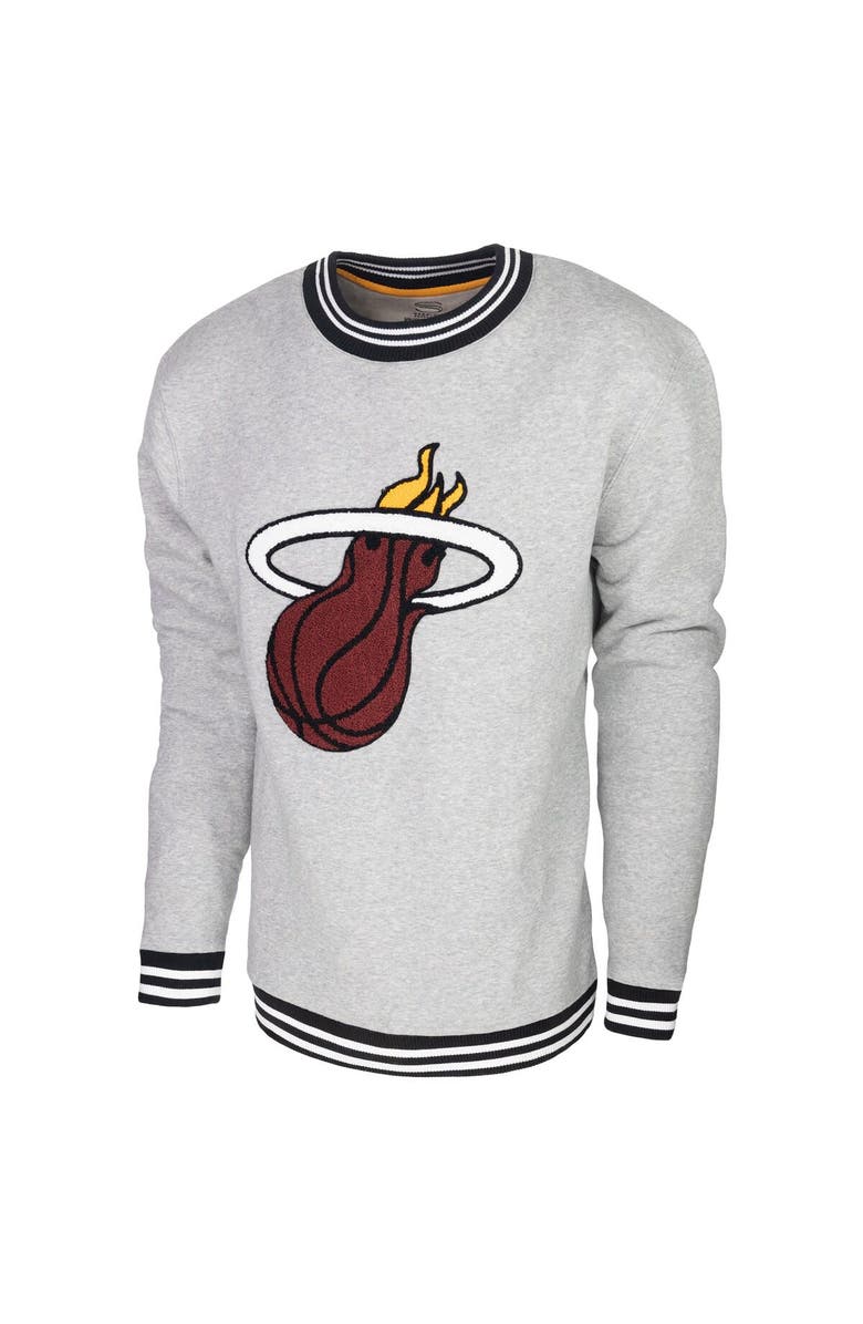 Stadium Essentials Men's Stadium Essentials Heather Gray Miami Heat Club Level Pullover Sweatshirt, Alternate, color, Heather Gray