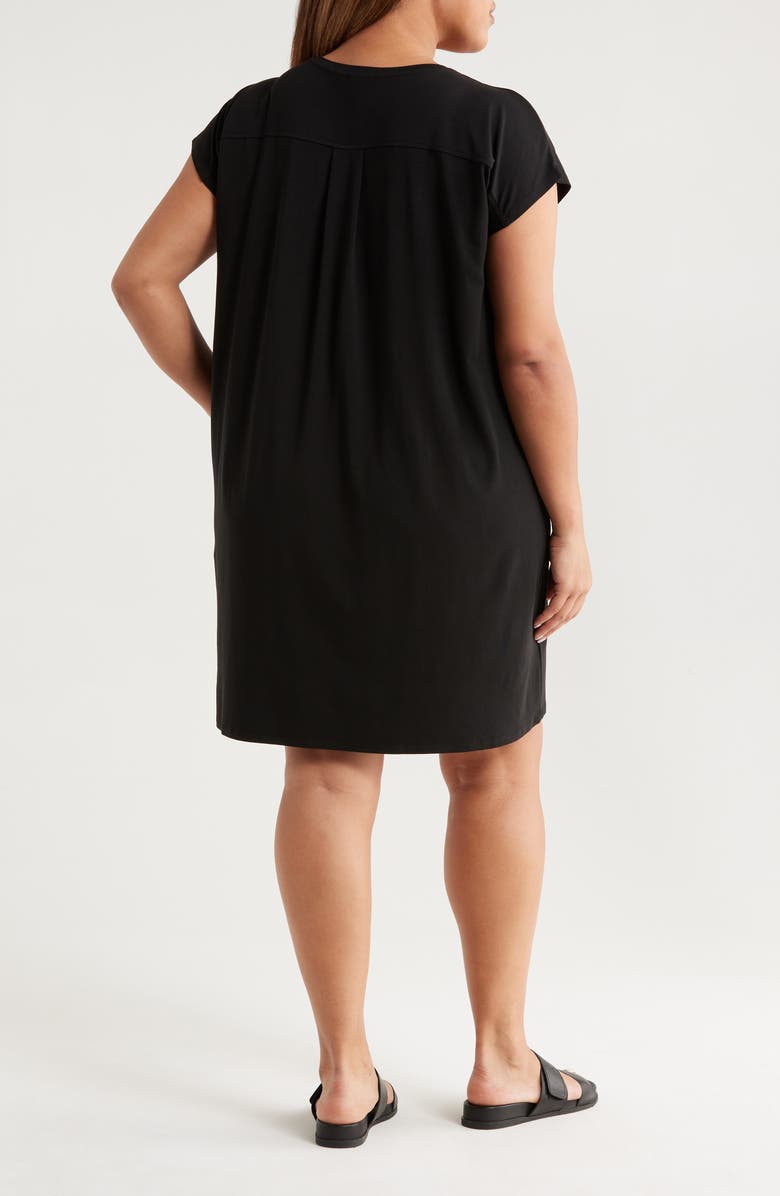 Eileen Fisher Boxy Crewneck Jersey Dress, Alternate, color, Black