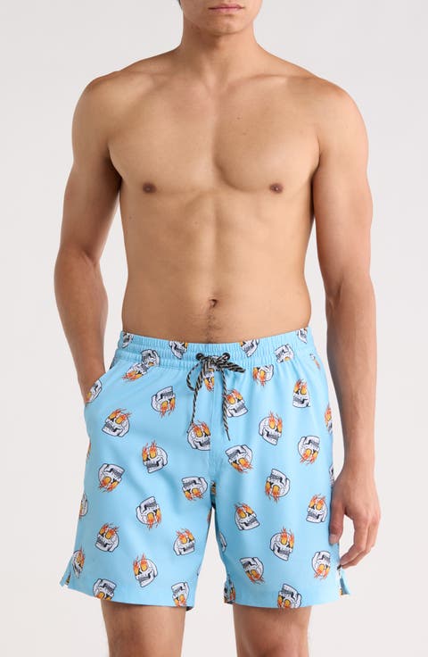 Flaming Eyes UPF 50+ Volley Swim Trunks