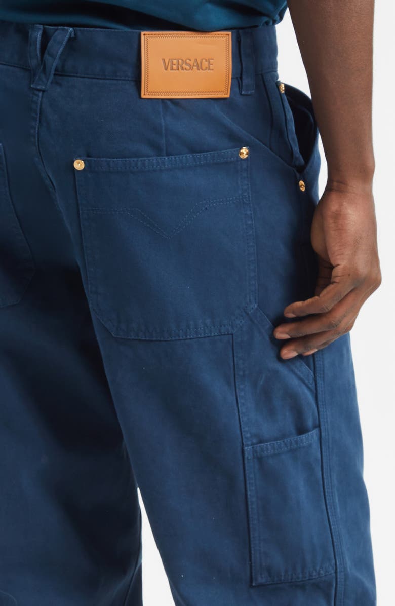 Versace Straight Leg Jeans, Alternate, color, Petrol Blue