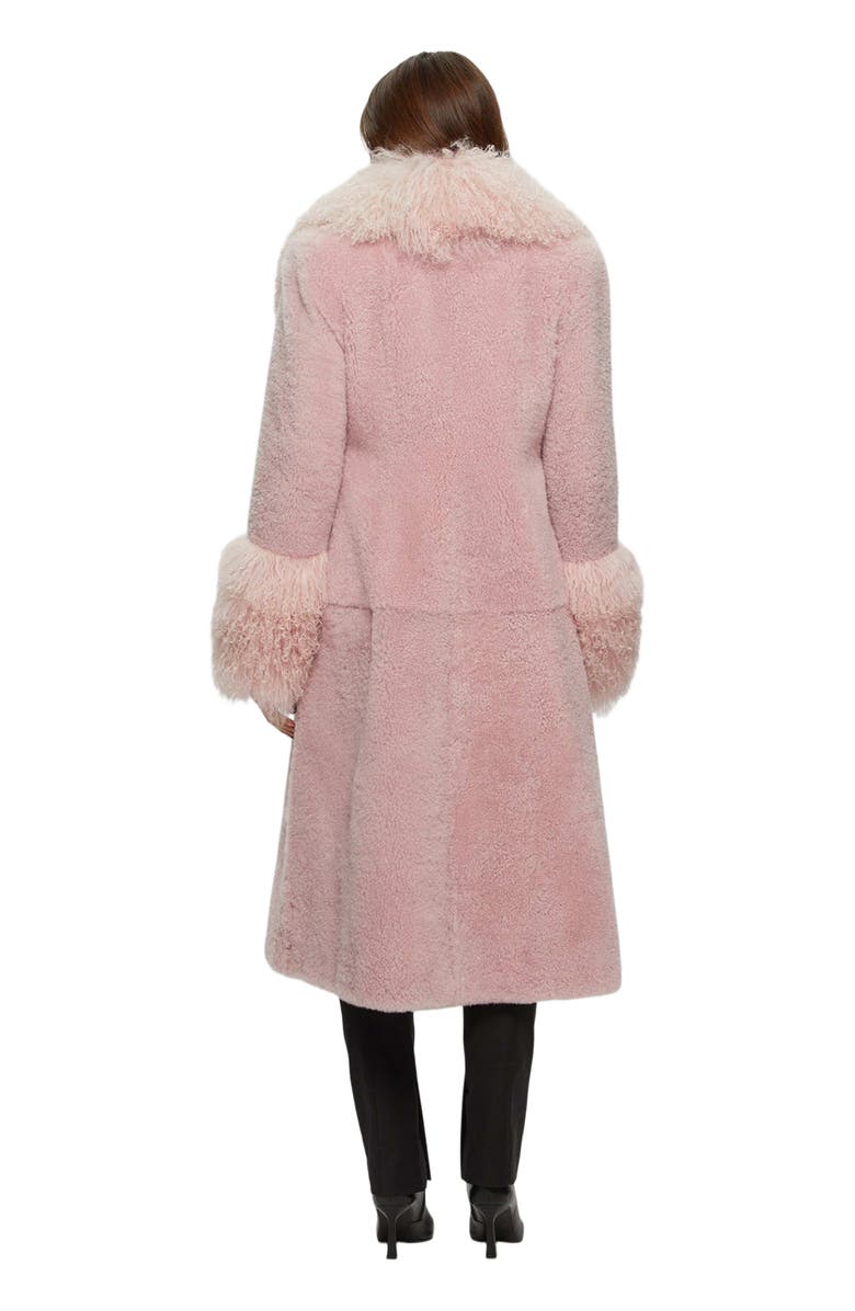 GORSKI Genuine Shearling Short Coat, Alternate, color, Pink
