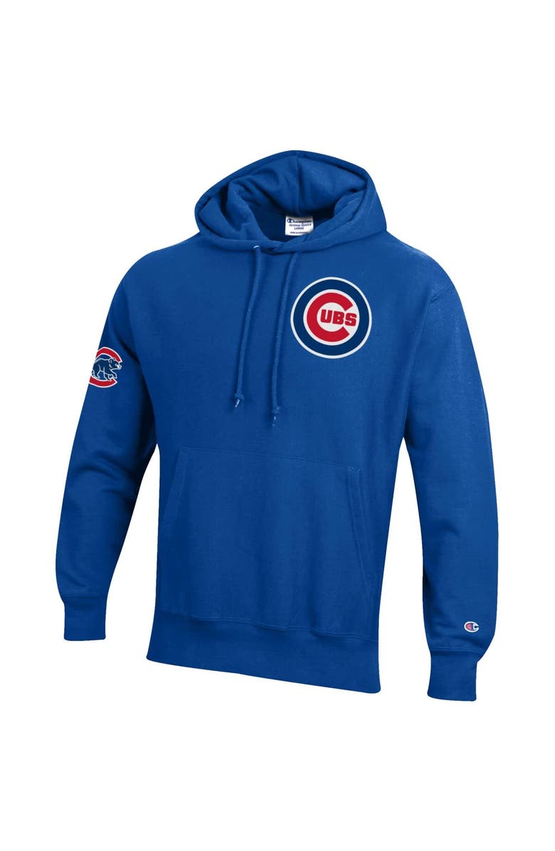 Champion Men's Champion  Royal Chicago Cubs Reverse Weave Chenille Hoodie, Alternate, color, Royal