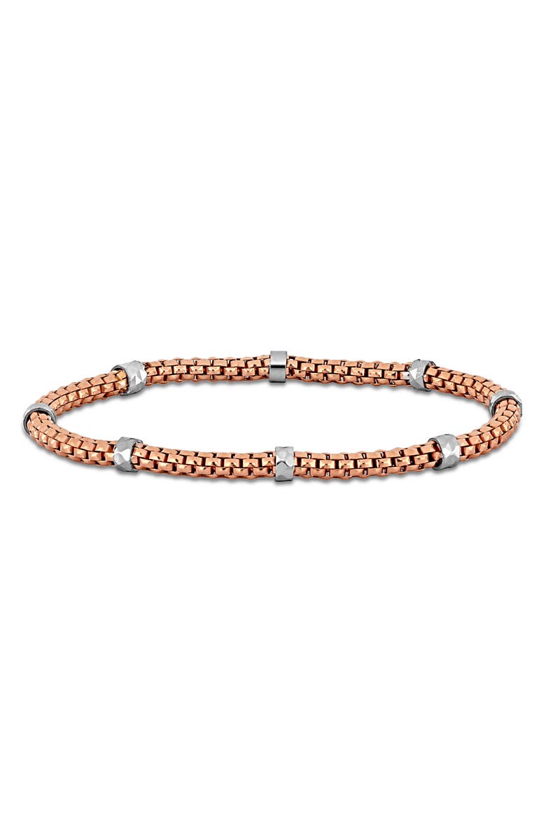 DELMAR 2.5mm Station Bracelet, Main, color, Rose Silver