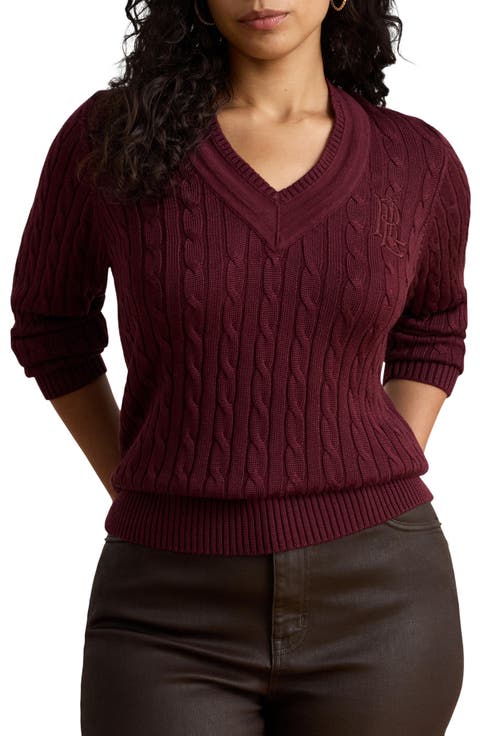 Bright Cable Knit Cotton Blend Sweater