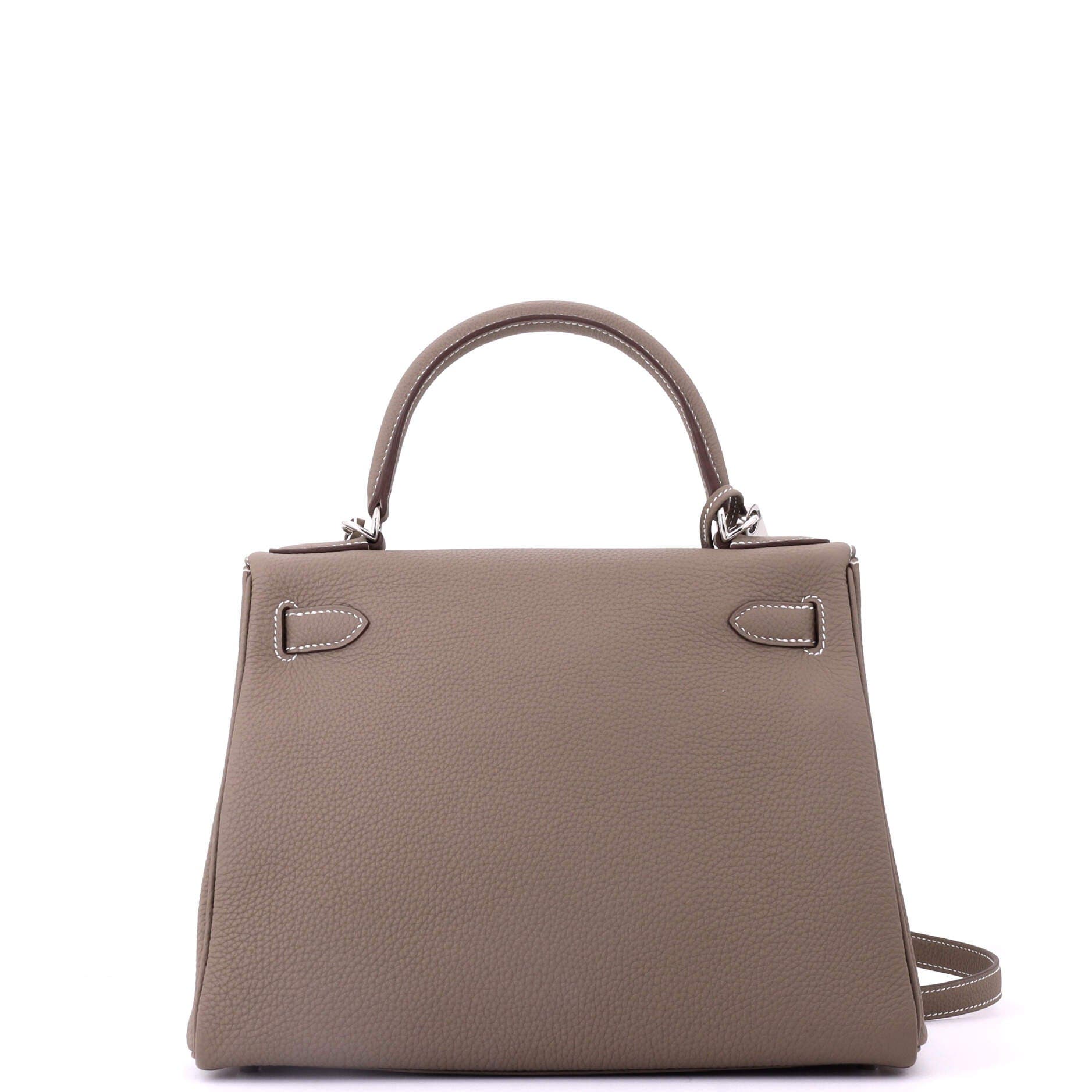 Pre-Owned Hermes Kelly Handbag Grey Togo with Palladium Hardware 28, Alternate, color, 