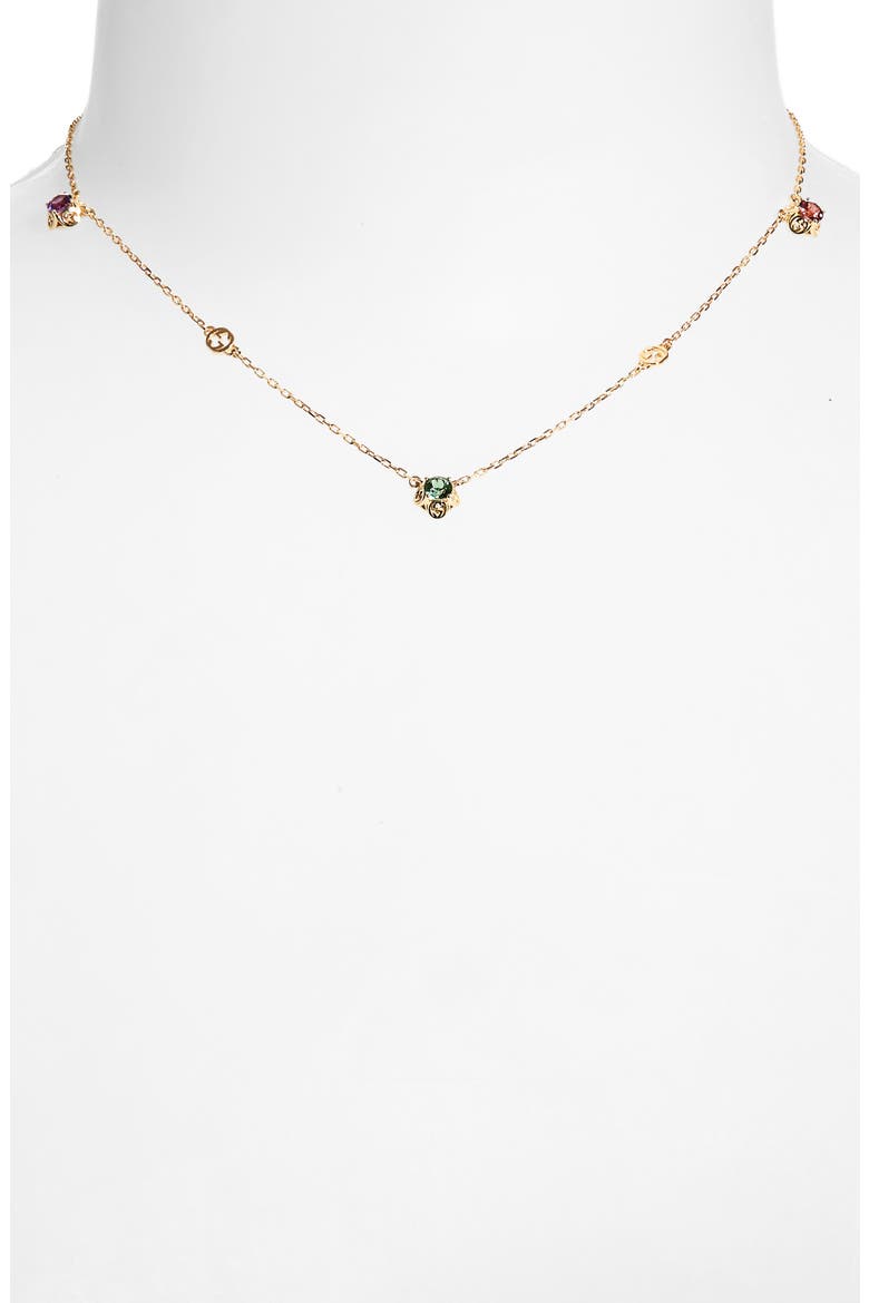 Interlocking-G Multistone Station Choker, Alternate, color, 18K YELLOW GOLD