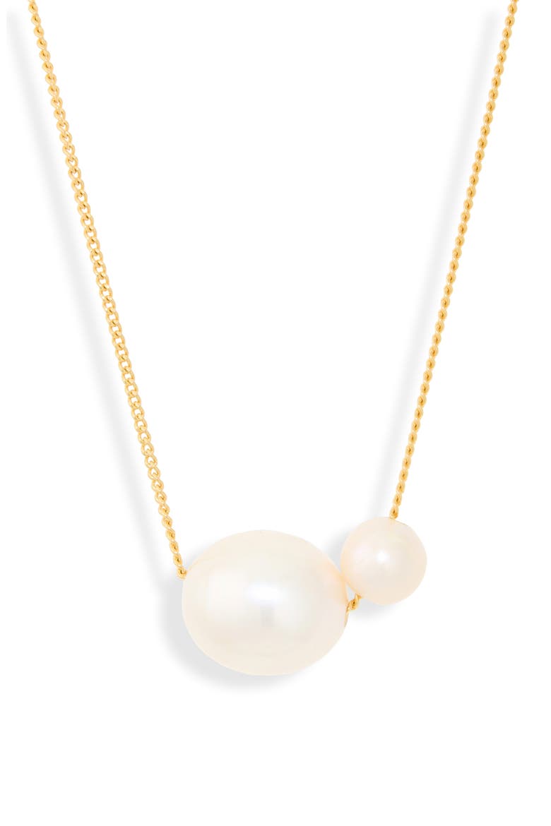 One Blank Can Change The World Pearl Pendant Necklace, Main, color, 18CT GOLD PLATED