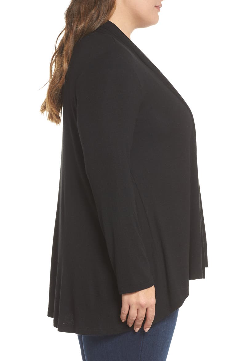 High/Low Cardigan, Alternate, color, BLACK