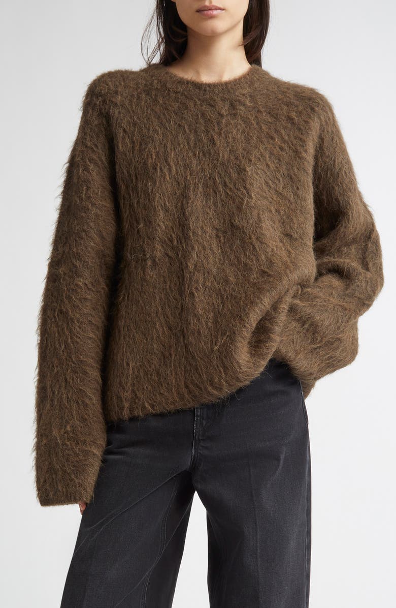 TOTEME Boxy Alpaca Blend Sweater, Main, color, Pepper