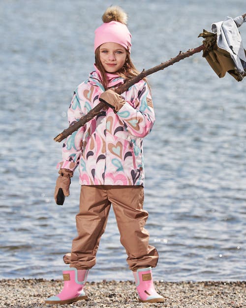 Deux Par Deux Baby Girl's 3-in-1 Mid-season Outerwear Set With Printed Jacket Light Pink And Beige P In Light Pink And Beige