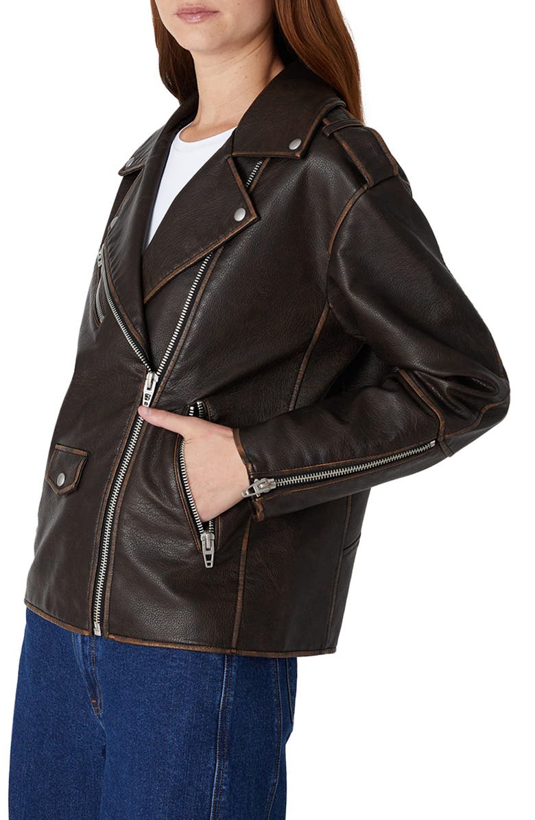 BLANKNYC Faux Leather Moto Jacket, Alternate, color, In Between
