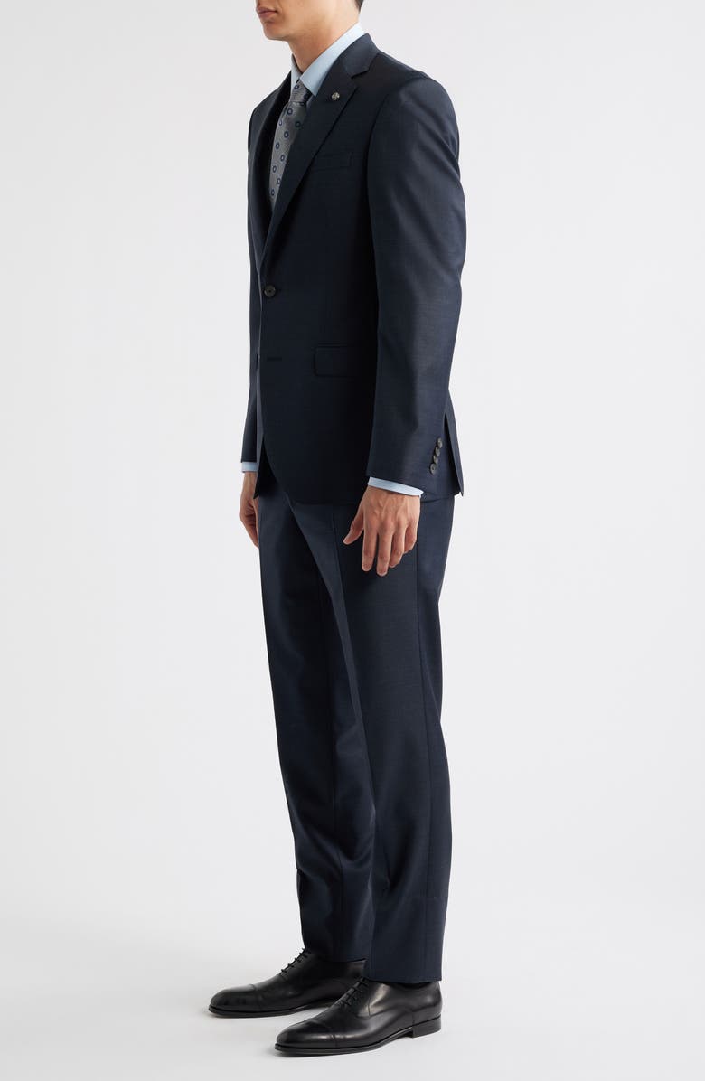 Jack Victor Stacey Trim Fit Solid Navy Stretch Super 110s Suit, Alternate, color, Navy