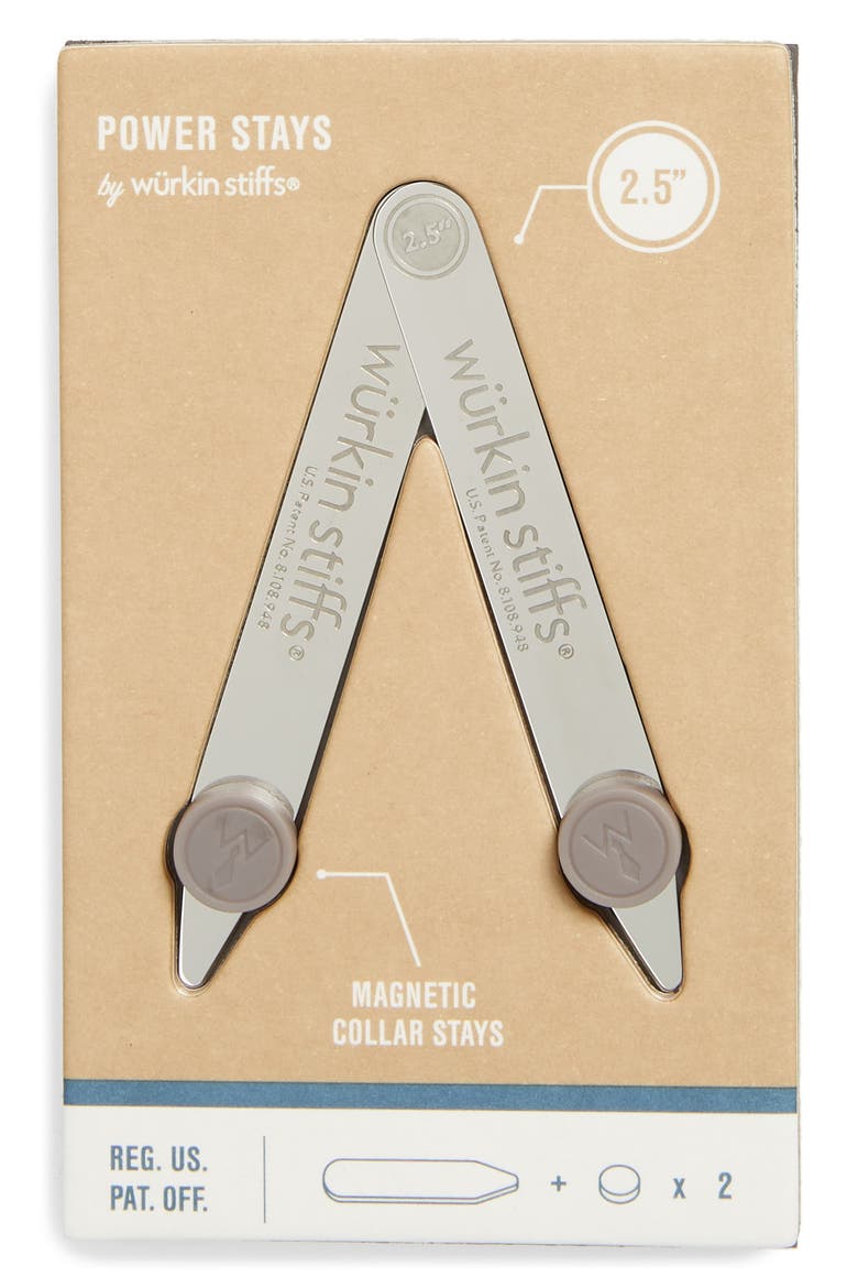 Magnetic Collar Stays, Main, color, SILVER