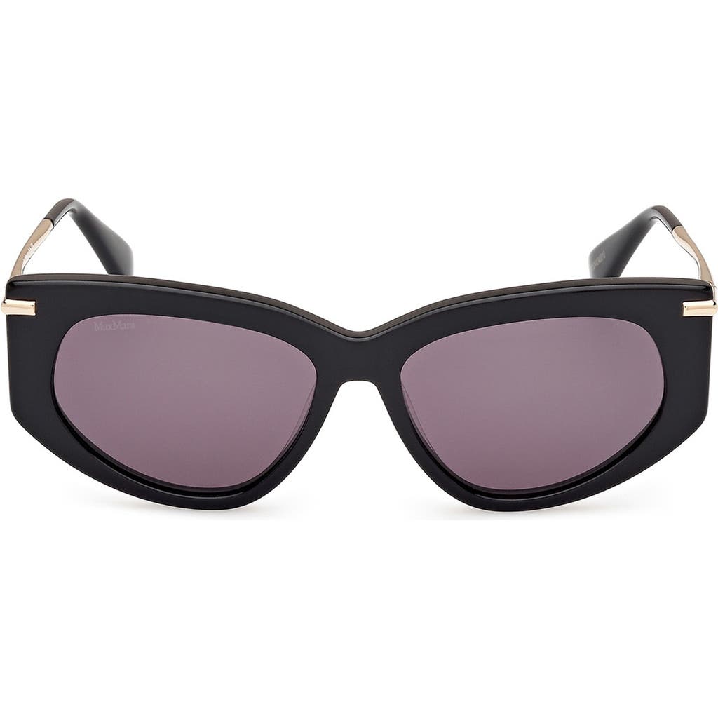 Max Mara Beth 54mm Polarized Geometric Sunglasses In Black