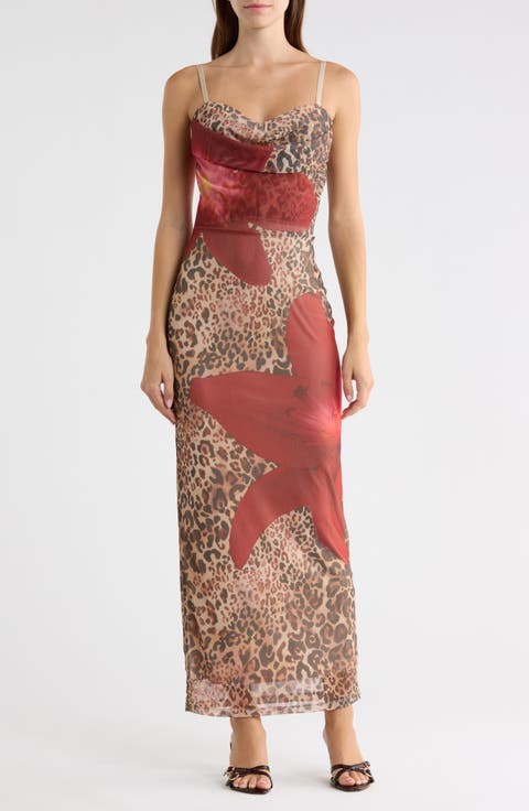 Cowl Neck Bustier Maxi Dress