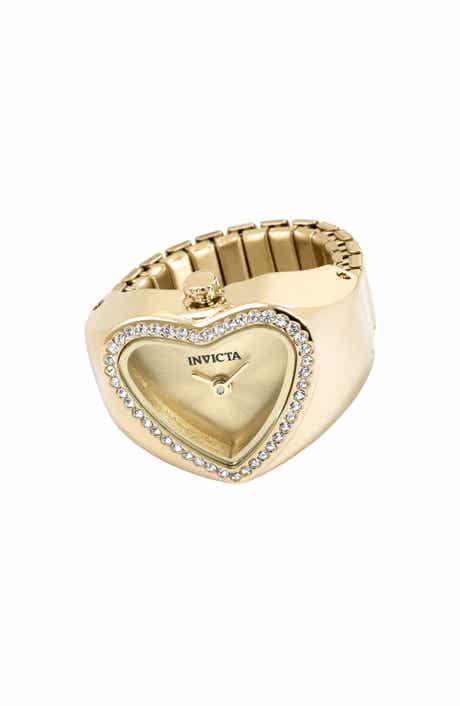Mini Quartz Heart Ring Watch