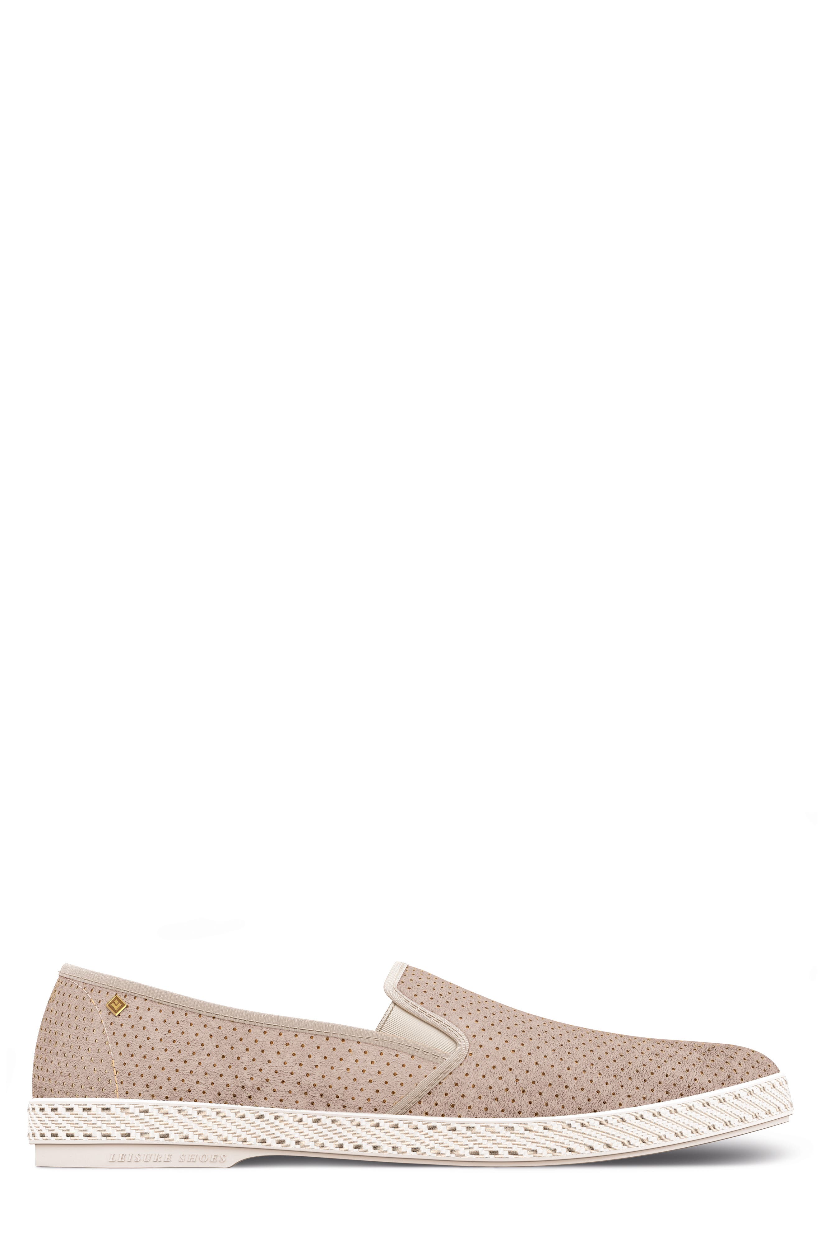 Sultan des Plages Slip-On Sneaker, Alternate, color, LIGHT BROWN PERFORATED SUEDE