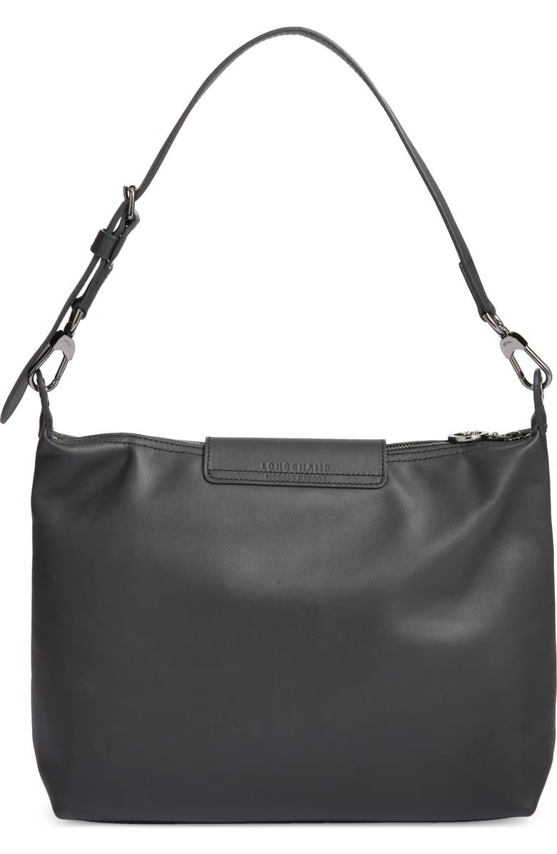 Longchamp Medium Le Pliage Xtra Leather Hobo Bag, Alternate, color, Black
