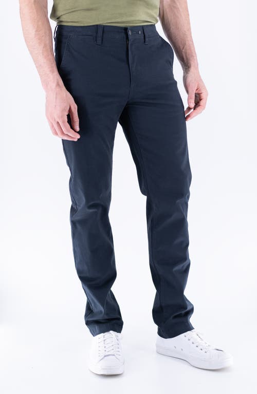 Devil-dog Dungarees Slim Fit Flat Front Sateen Twill Chinos In Blue