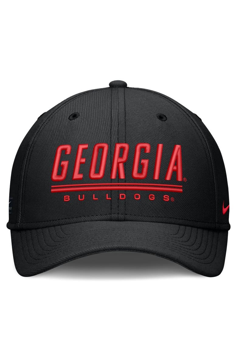 Men's Nike Black Georgia Bulldogs Game Day Rise Swooshflex Hat, Alternate, color, Black