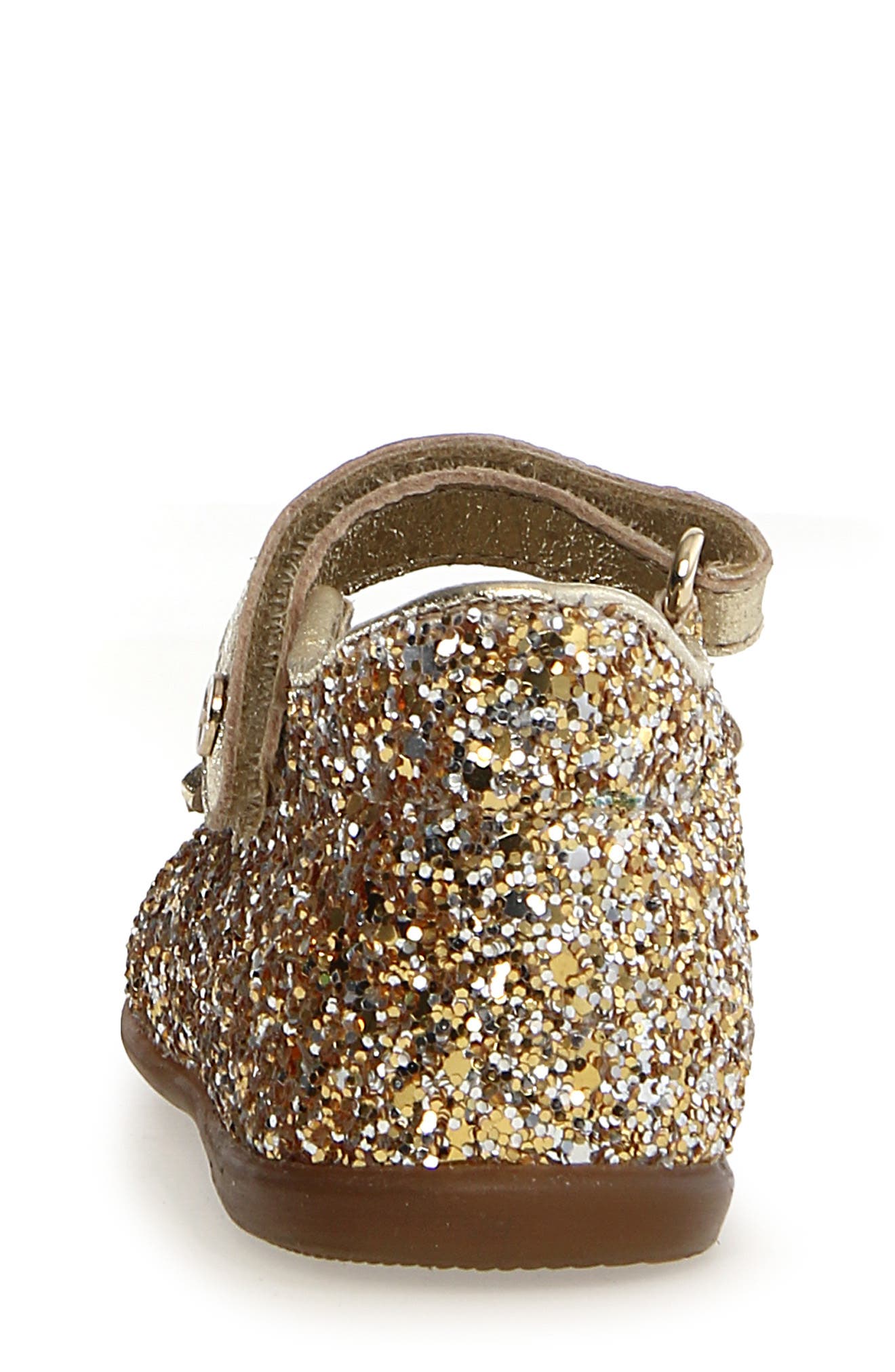 Naturino Kids' Glitter Bow Ballet Flat, Alternate, color, Platinum Silver