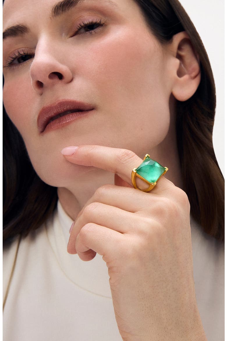 Plaza Mother-of-Pearl Doublet Cocktail Ring, Alternate, color, BANYAN GREEN