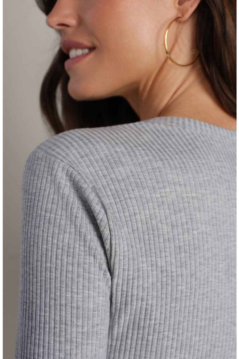 LivLuxe Rib Cardigan, Alternate, color, HEATHER GRAY