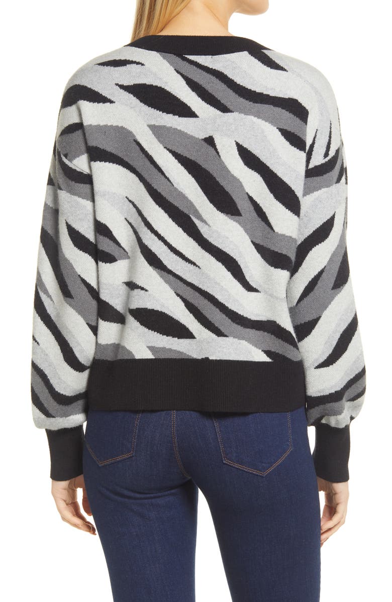 Halogen<sup>®</sup> Wavy Stripe Crewneck Sweater, Alternate, color, 
