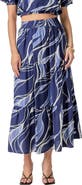 English Factory Print Tiered Maxi Skirt