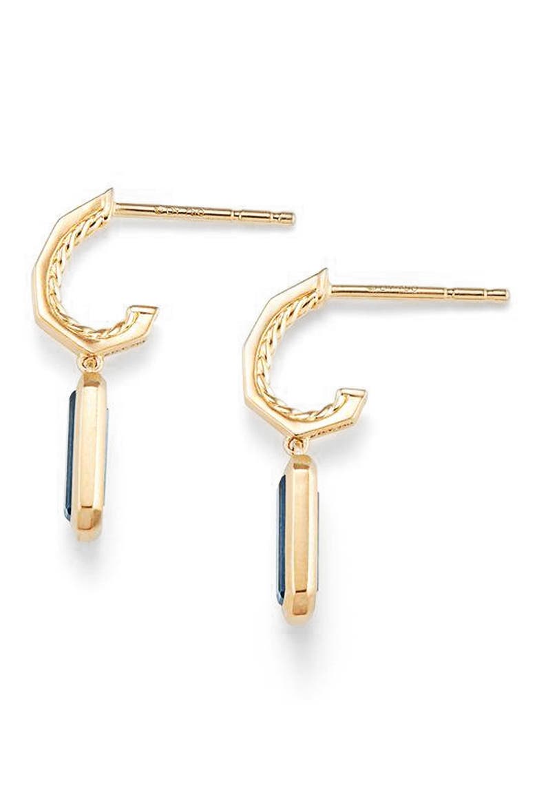 Novella Hoop Earrings in 18K Gold, Alternate, color, GOLD/ HAMPTON BLUE TOPAZ