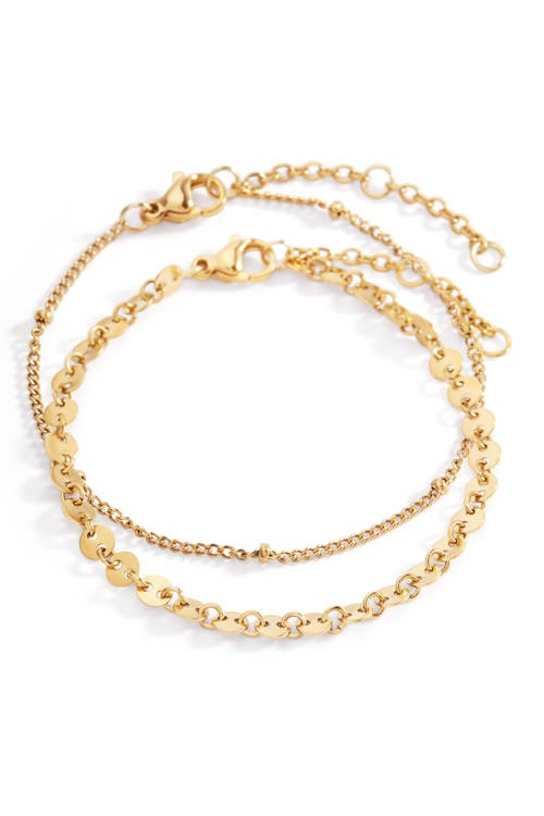 Mint & Lily Poppy Stacking Bracelet Set In Gold
