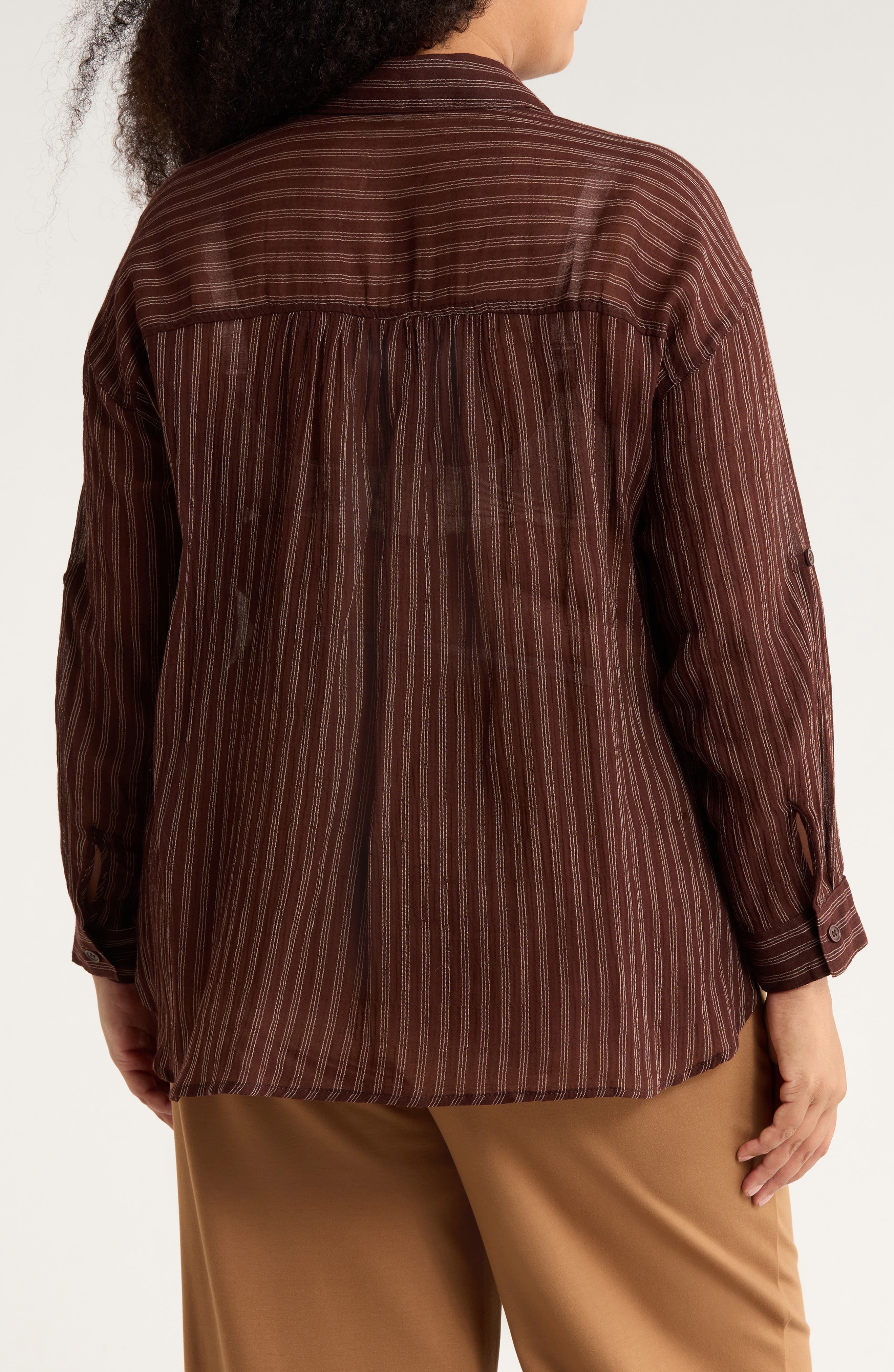 Stripe Long Sleeve Button-Up Shirt - image 4