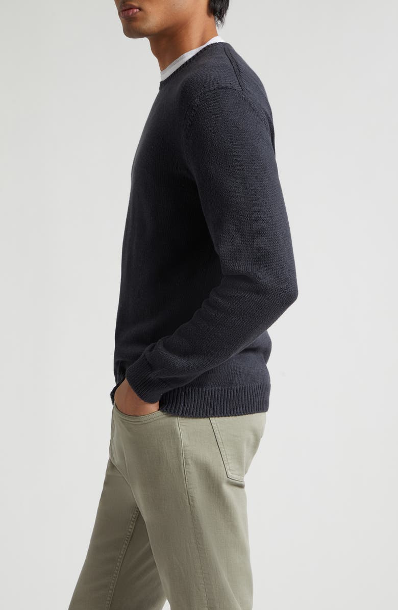 Eleventy Cotton & Silk Crewneck Sweater, Alternate, color, 22 Black