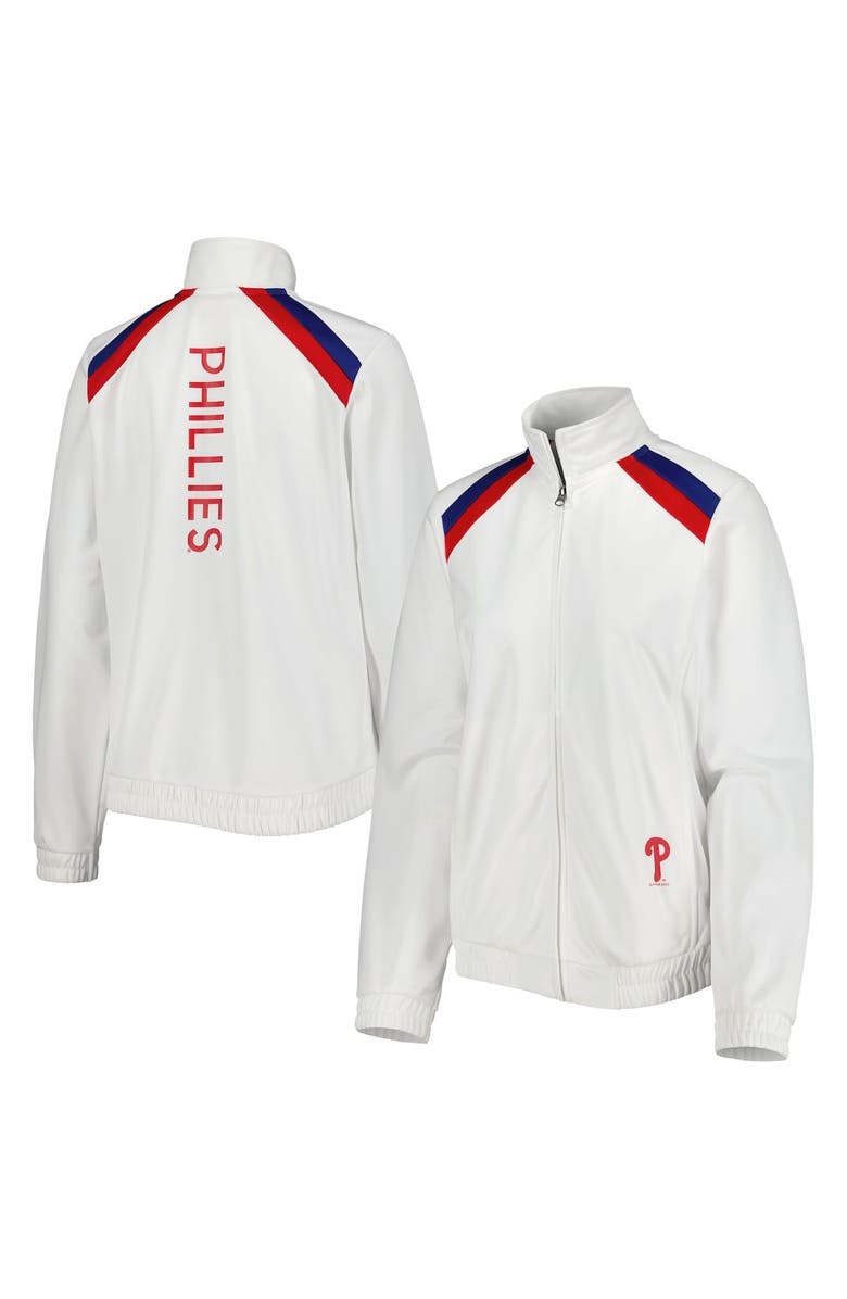 G-III 4HER BY CARL BANKS Women's G-III 4Her by Carl Banks White Philadelphia Phillies Red Flag Full-Zip Track Jacket, Main, color, White