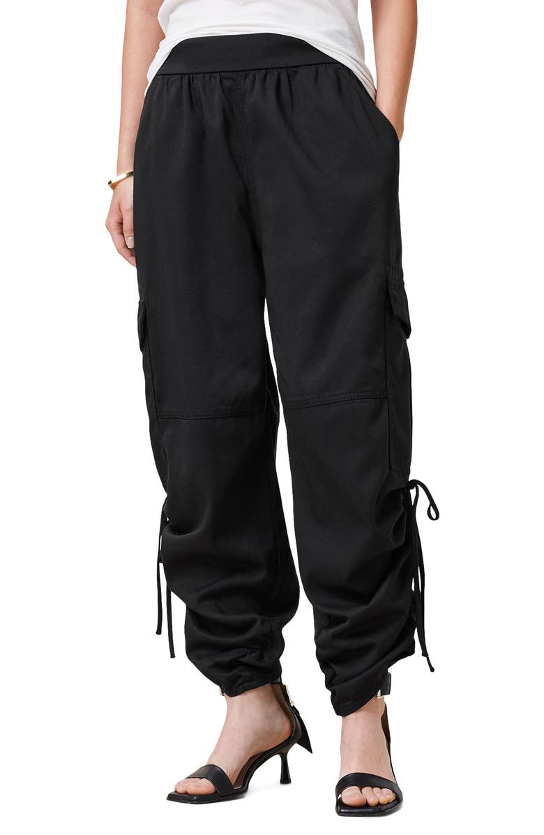 AllSaints Kaye Ruched Cargo Pants, Main, color, Black