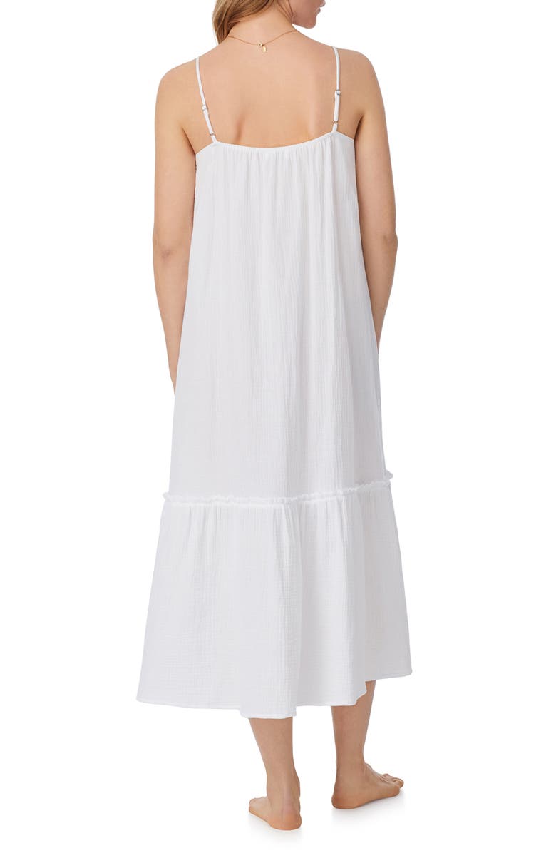 Eileen West Strappy Cotton Gauze Nightgown, Alternate, color, White