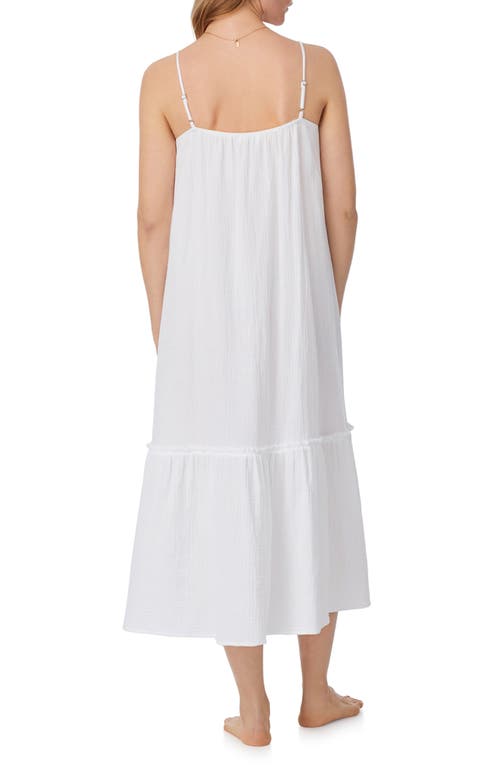 Eileen West Strappy Cotton Gauze Nightgown In White