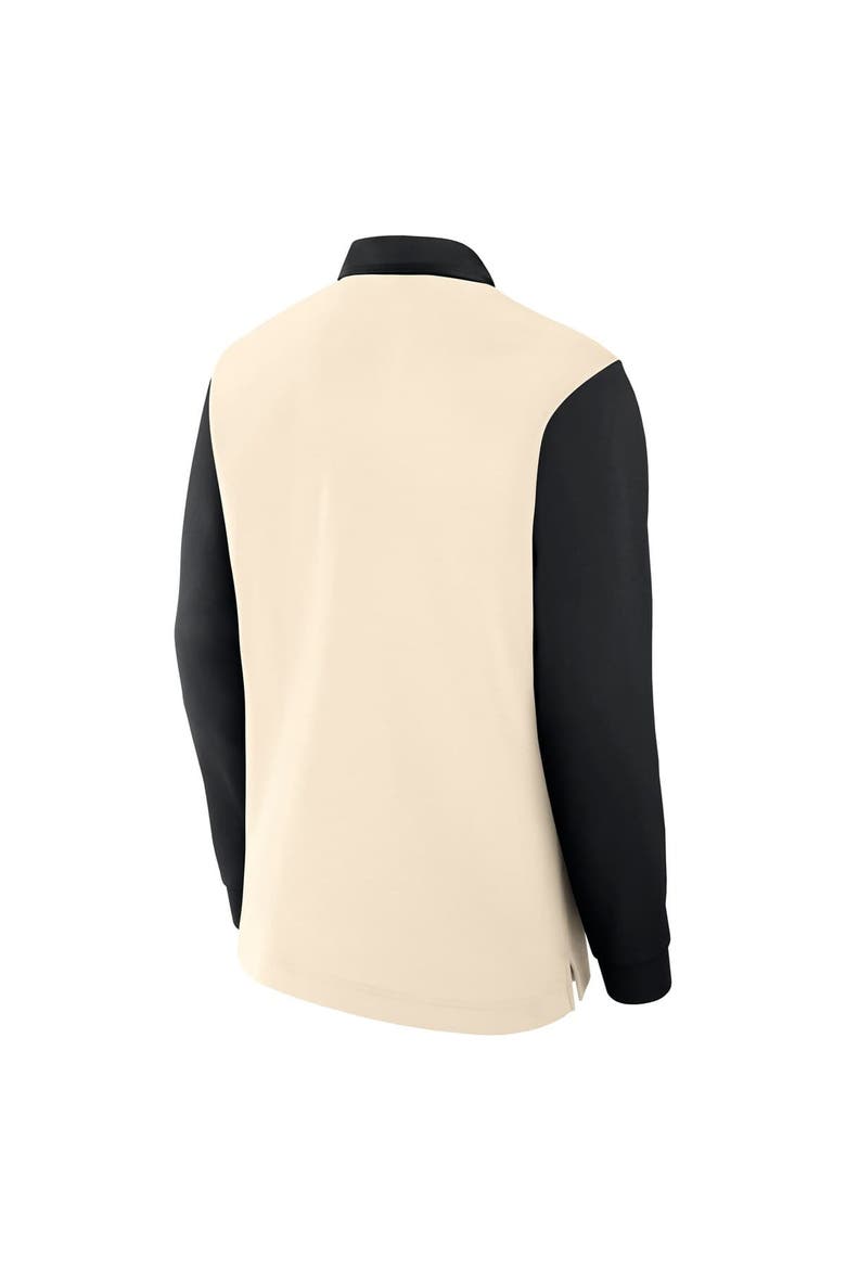Men's Nike Cream/Black Oregon Ducks Rugby Long Sleeve Shirt, Alternate, color, Cream
