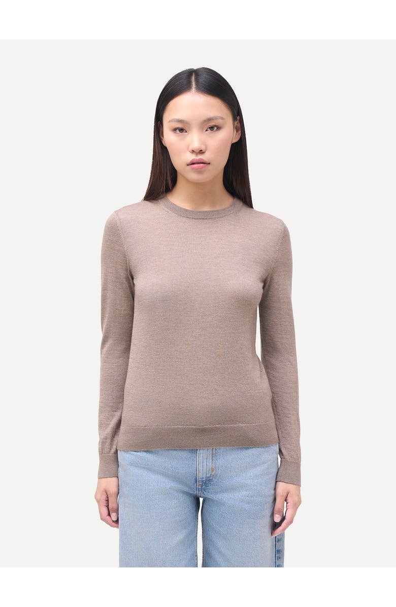 Gobi Cashmere Women C-Neck Cashmere Sweater, Alternate, color, Timber Wolf
