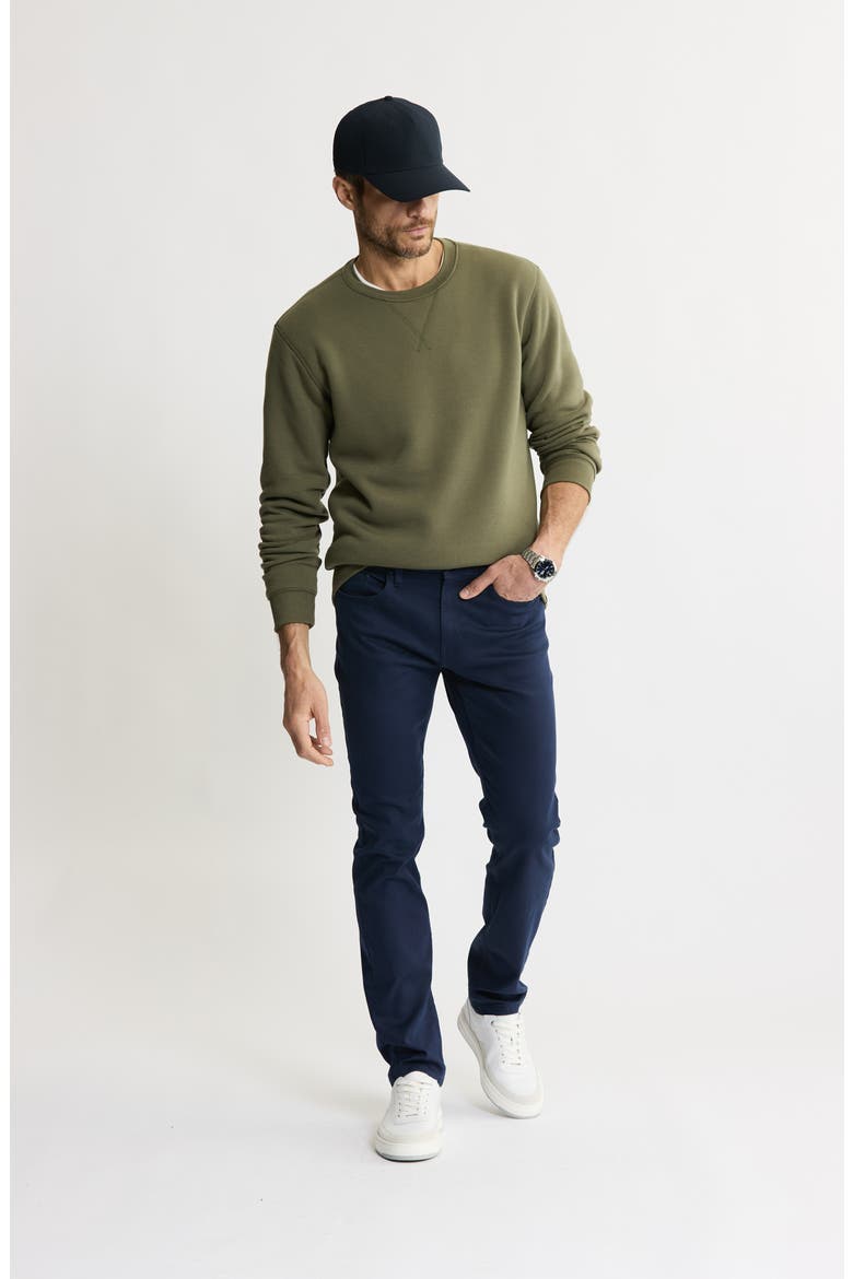 Faux Shearling Lined Crewneck Sweatshirt, Alternate, color, OLIVE