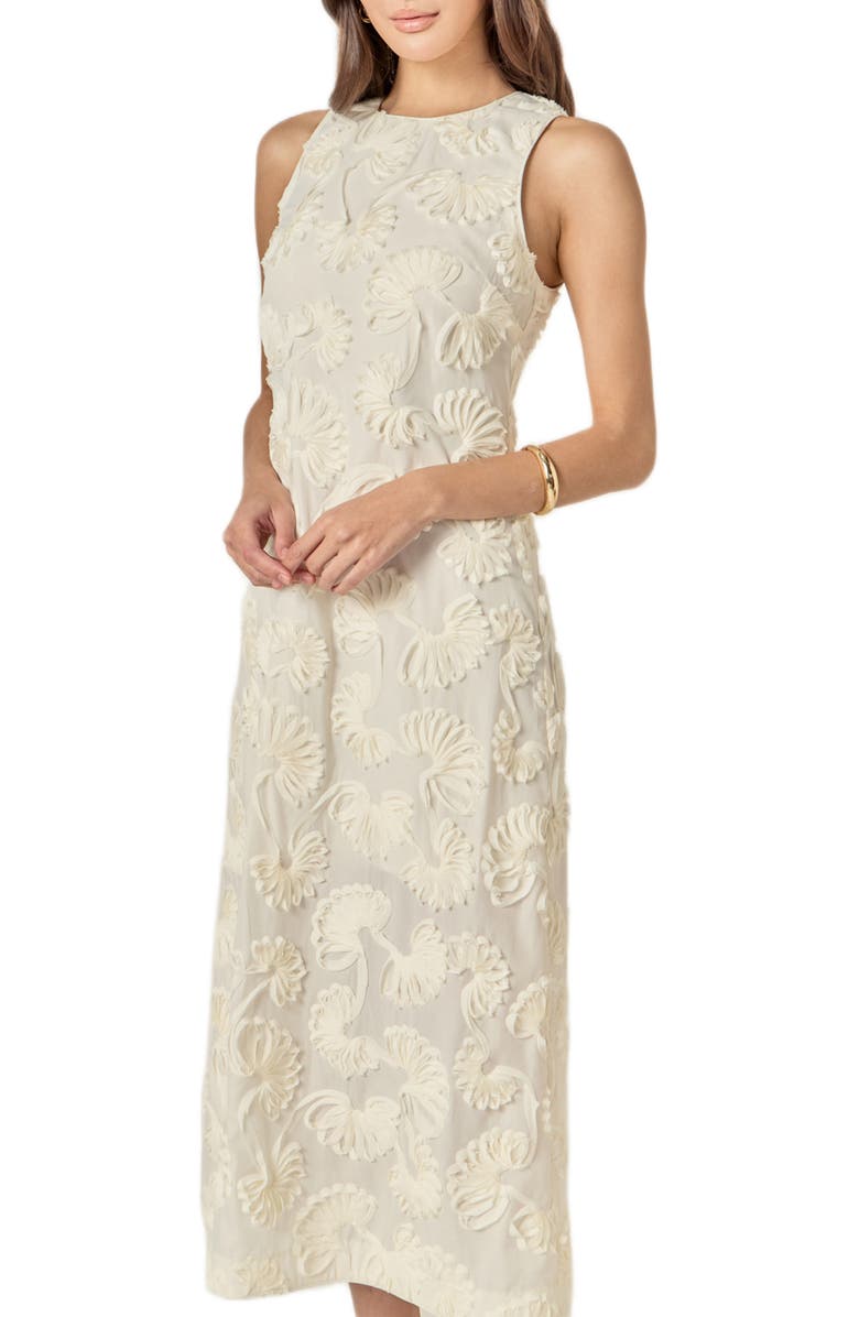 English Factory Ribbon Sleeveless Maxi Dress, Alternate, color, Cream