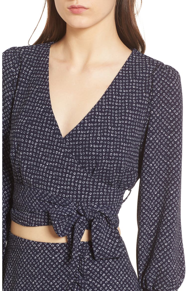 Wrap Crop Top, Alternate, color, NAVY FLORAL