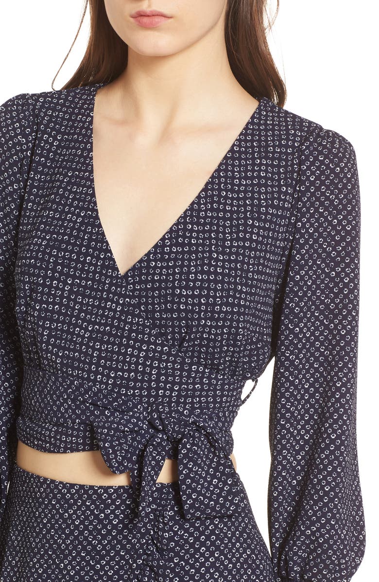 4SI3NNA Wrap Crop Top, Alternate, color,