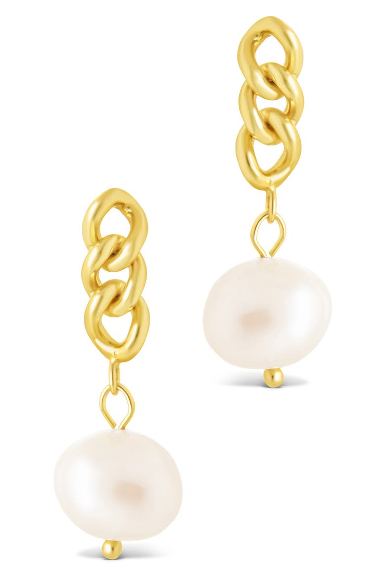 Priscilla Faux Pearl Crisscross Drop Earrings, Main, color, GOLD