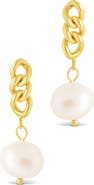 Sterling Forever Priscilla Faux Pearl Crisscross Drop Earrings