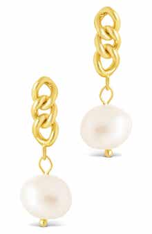 Priscilla Faux Pearl Crisscross Drop Earrings
