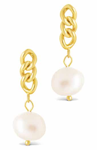 Priscilla Faux Pearl Crisscross Drop Earrings