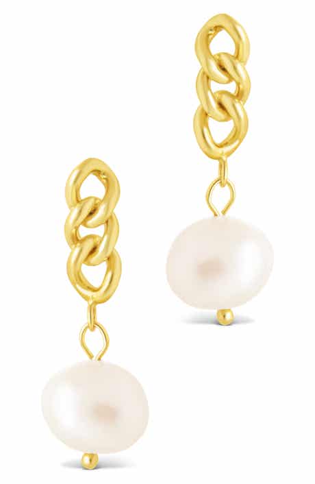 Priscilla Faux Pearl Crisscross Drop Earrings